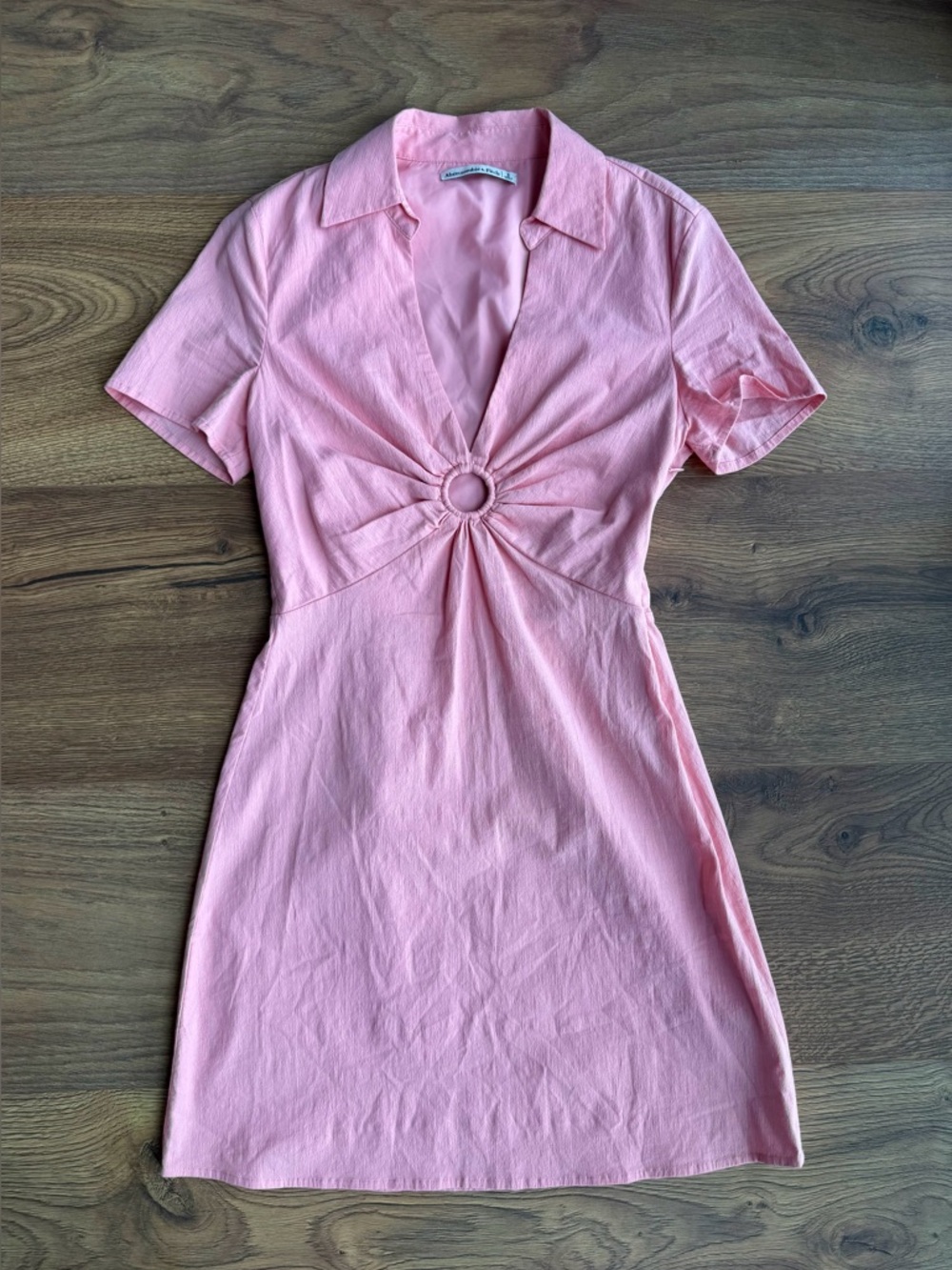 Abercrombie & Fitch Pink O-Ring Mini Dress Size S Collared cutout